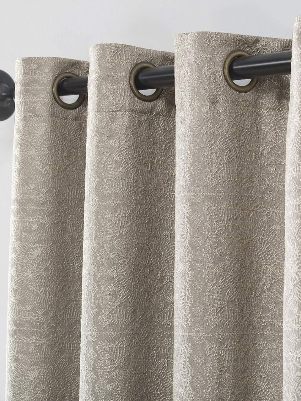 2 Panels Embroidery 100% Blackout Curtain 50in x 63in Sun Zero